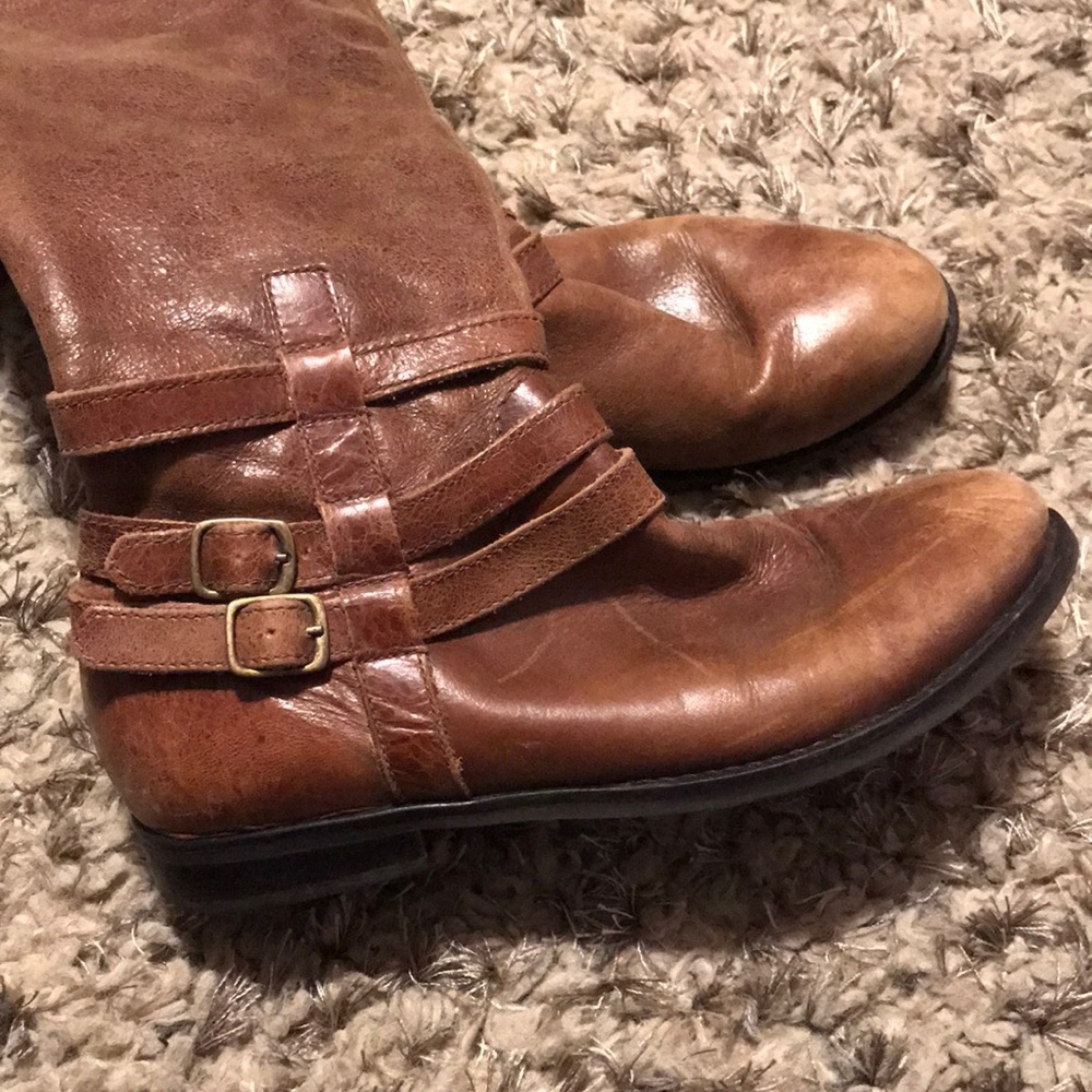 Brown riding boots